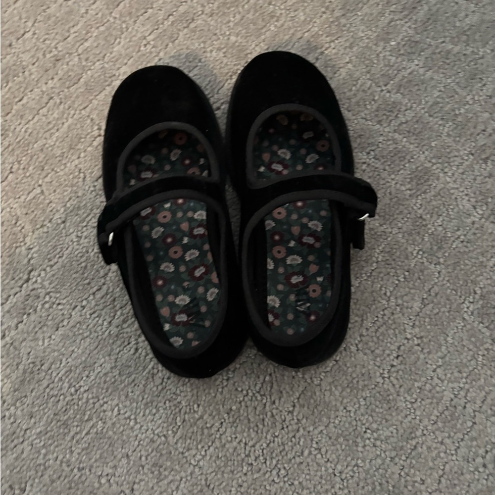 Zara velvet Black Kids Mary Jane Shoes - Picture 3 of 5